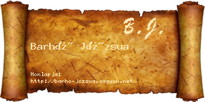 Barhó Józsua névjegykártya